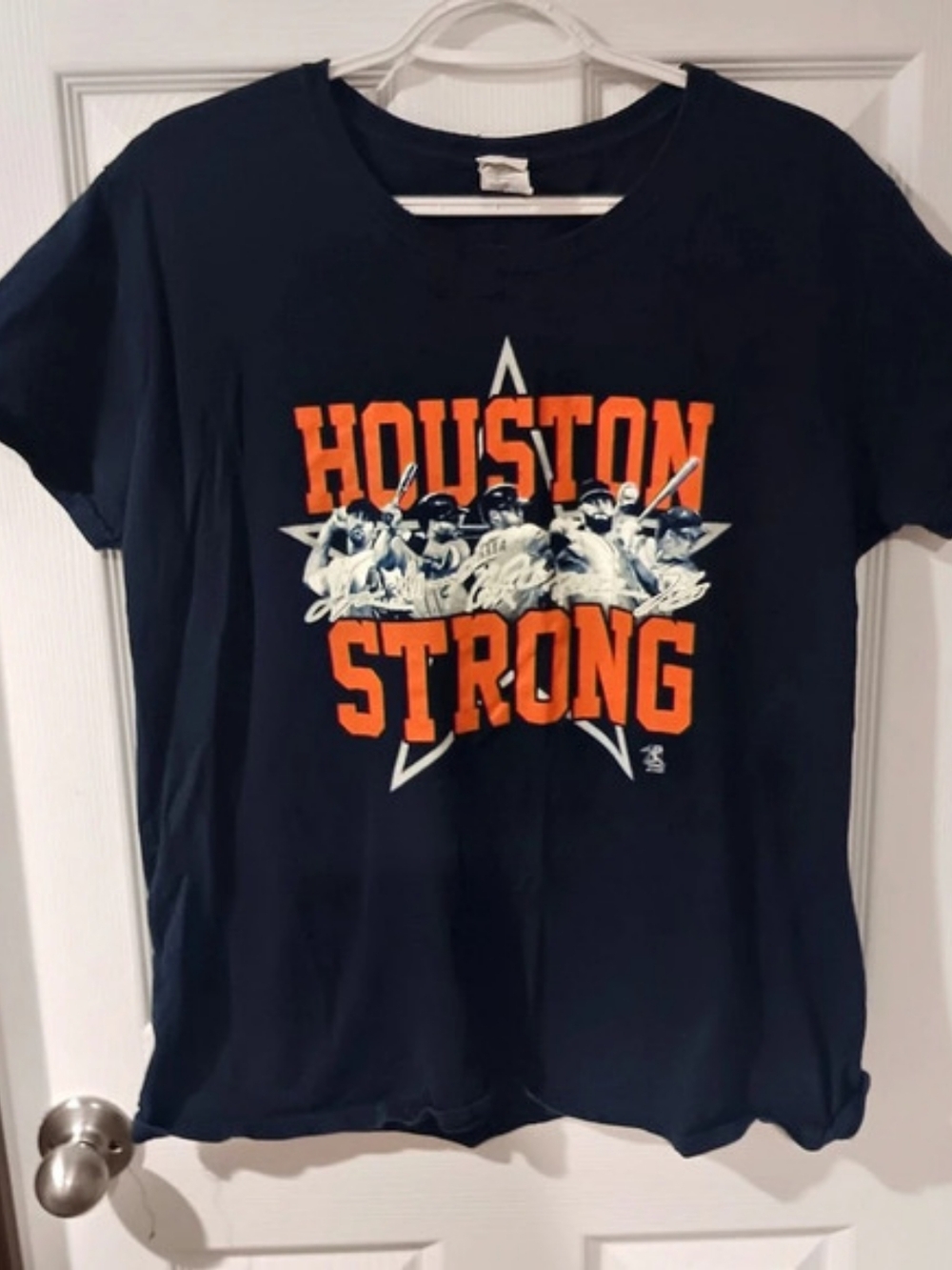 Gildan Houston Astros Houston Strong Graphic T-Shirt Tee Black & Orange XL